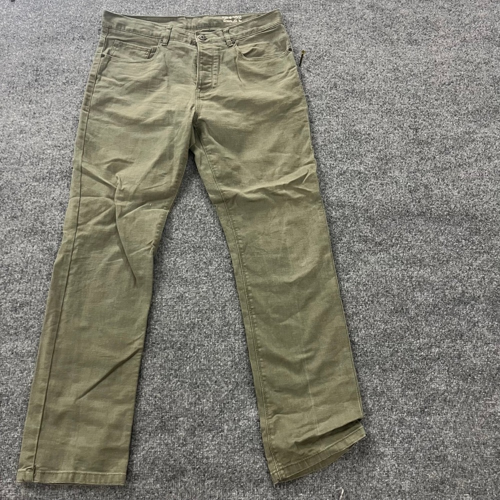 Tu Pants Mens Size 34x32 Olive Green Straight Fit Casual Five Pocket Trousers